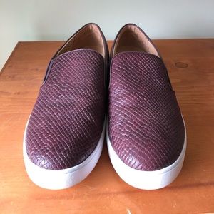 Vionic Burgundy Snakeskin Loafers